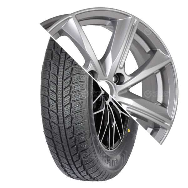 Колесо в сборе Evergreen EW62 185/65 R15 92 T + КиК Арнар-оригинал 6x15 4x100 ET40 DIA60.1 серебристый