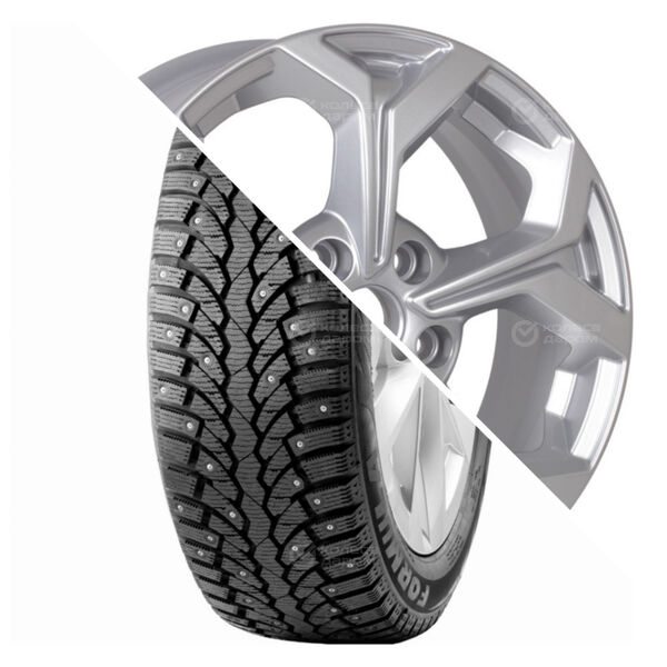 Колесо в сборе Formula Ice 215/65 R16 98 T + КиК Серия Реплика КС878 (ZV 16_Corolla) 6.5x16 5x114.3 ET45 DIA67.1 серебристый