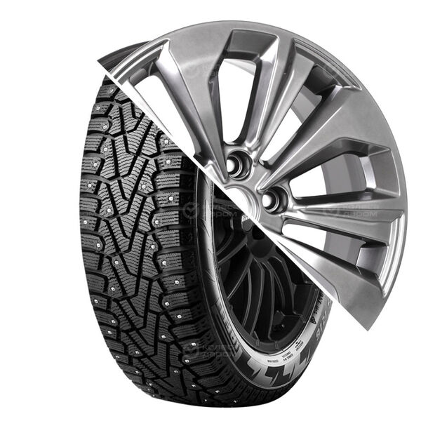 Колесо в сборе Pirelli Winter Ice Zero 215/55 R17 98 T + КиК Авиор 7x17 5x112 ET45 DIA57.1 насыщенный темно-серый полностью полированный
