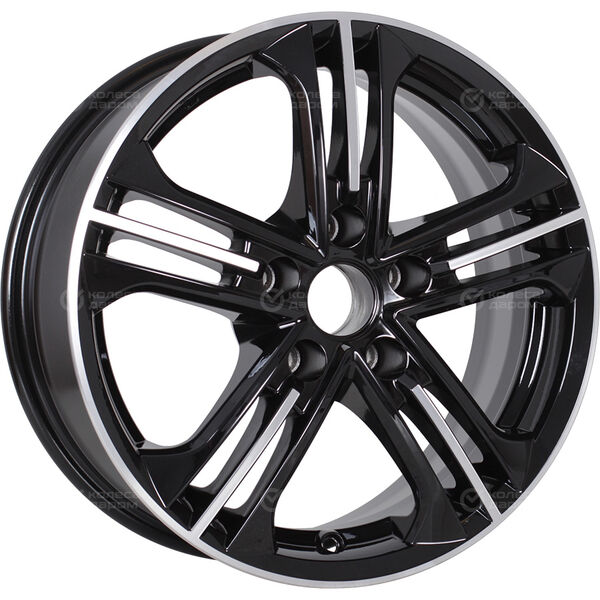 Колесный диск КиК Trinity-оригинал  6xR15 5x100 ET38 DIA57.1 черный глянцевый с полированными элементами лицевой поверхности