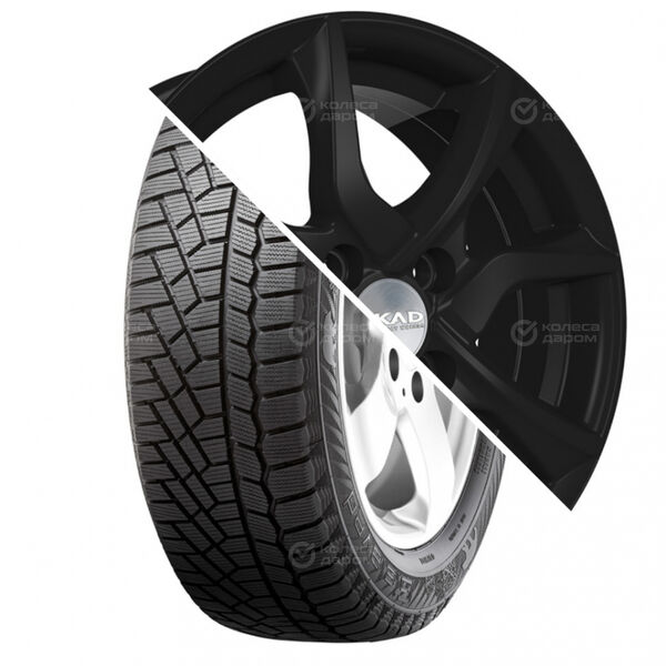 Колесо в сборе Gislaved Soft Frost 200 195/65 R15 95 T + СКАД Тулон 6x15 4x98 ET35 DIA58.6 черный матовый