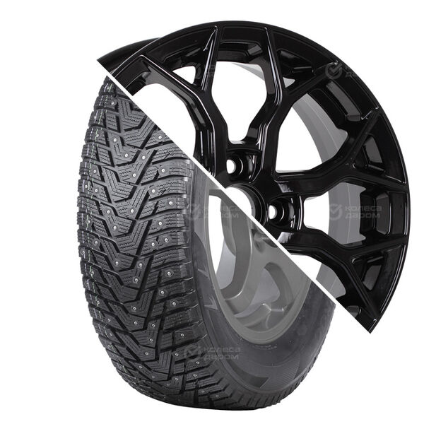 Колесо в сборе Hankook Winter i*Pike RS2 W429 185/70 R14 92 T + VENTI 1419 5.5x14 4x100 ET43 DIA67.1 черный глянцевый