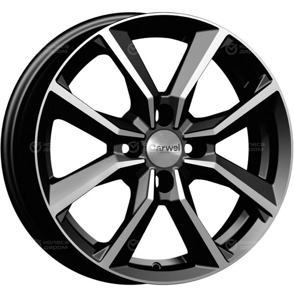 Колесный диск Carwel Сегун 271  6xR16 4x114.3 ET46 DIA67.1 чёрный глянцевый с полированной лицевой частью