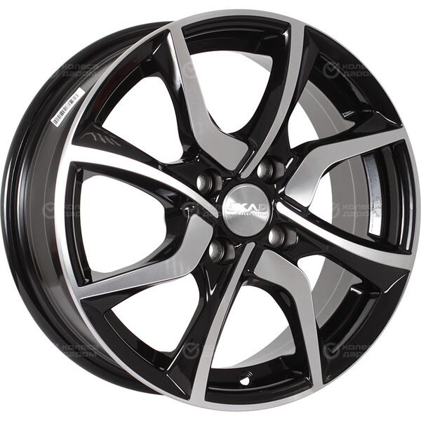 Колесный диск СКАД Тулон  6xR15 4x114.3 ET44 DIA67.1 черный глянцевый с полированной лицевой поверхностью