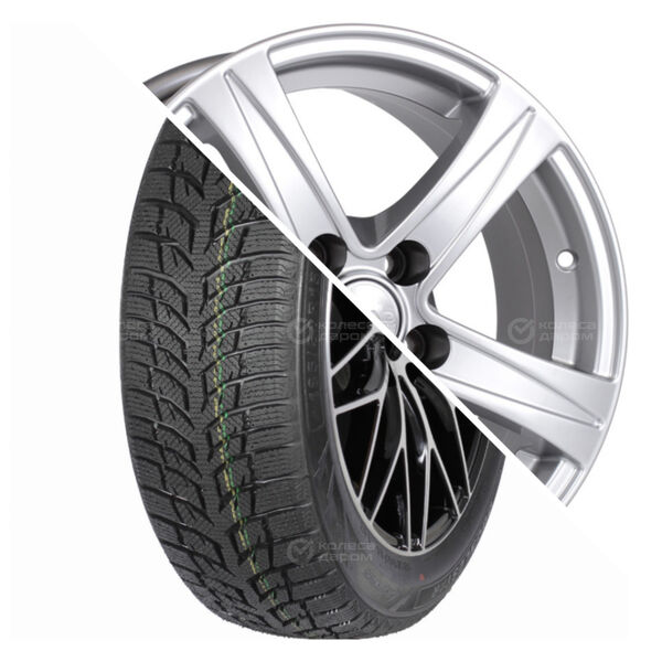 Колесо в сборе Autogreen Snow Chase R 2 AW08 195/65 R15 91 T + СКАД Sakura 6.5x15 5x108 ET43 DIA63.35 серебристый
