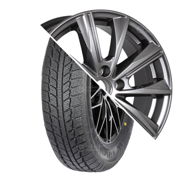 Колесо в сборе Evergreen EW62 205/65 R15 94 H + КиК Арнар 6x15 4x100 ET45 DIA67.1 темно-серебристый