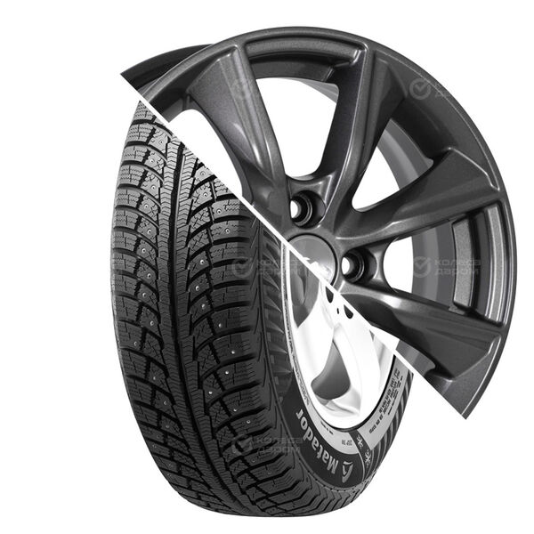 Колесо в сборе Matador MP30 Sibir Ice 2 205/65 R15 99 T + СКАД Порту 6x15 4x100 ET45 DIA67.1 черно-серый цвет с перламутровыми оттенками
