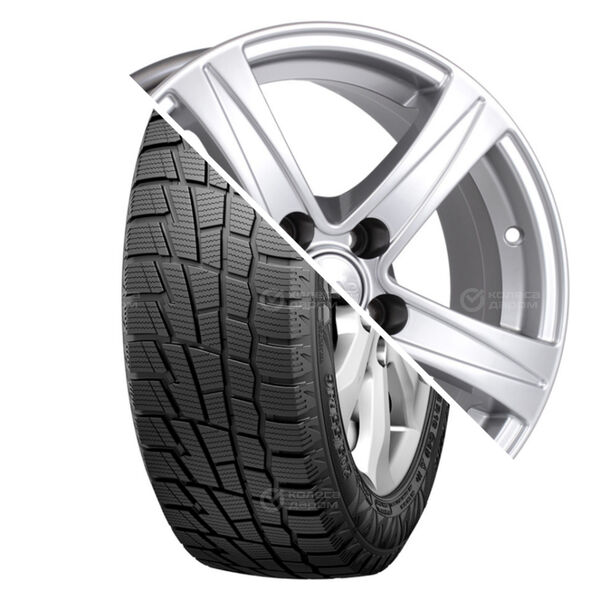 Колесо в сборе Cordiant Winter Drive 205/55 R16 94 T + СКАД Sakura 6.5x16 5x112 ET40 DIA66.6 серебристый