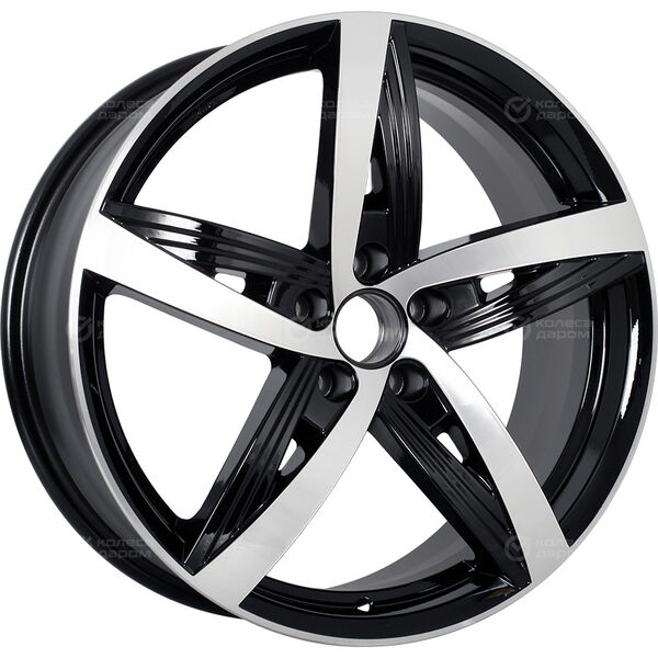 Колесный диск КиК Дольче Вита  7.5xR18 5x108 ET45 DIA67.1 черный глянцевый с полированными элементами лицевой поверхности