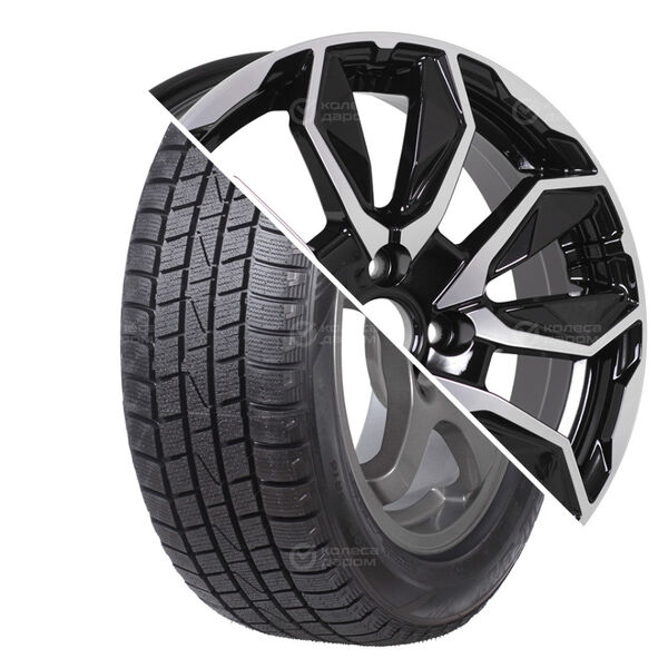 Колесо в сборе Laufenn I FIT IZ LW51 205/55 R16 91 T + СКАД Сочи 6x16 4x100 ET41 DIA60.1 черный глянцевый с полированной лицевой поверхностью