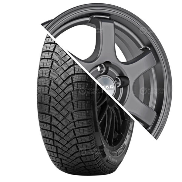 Колесо в сборе Pirelli Ice Zero Friction 185/60 R15 88 T + СКАД Киото 6x15 4x98 ET38 DIA58.6 черно-серый цвет с перламутровыми оттенками