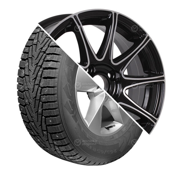 Колесо в сборе Ikon (Nokian Tyres) NORDMAN 7 SUV 205/70 R15 100 T + VENTI 1516 6x15 5x100 ET40 DIA57.1 глянцевый черный с полированной лицевой частью