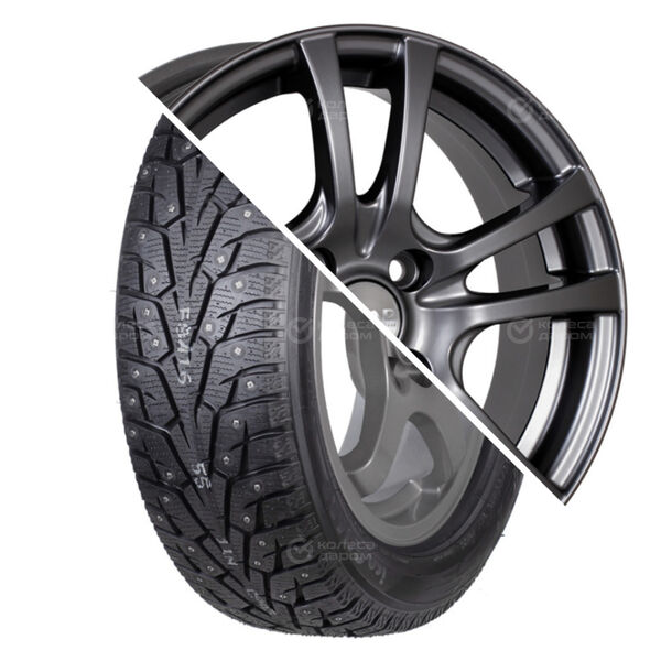 Колесо в сборе Yokohama iceGUARD IG55 205/70 R15 100 T + СКАД Дели 6x15 4x100 ET40 DIA60.1 черно-серый цвет с перламутровыми оттенками