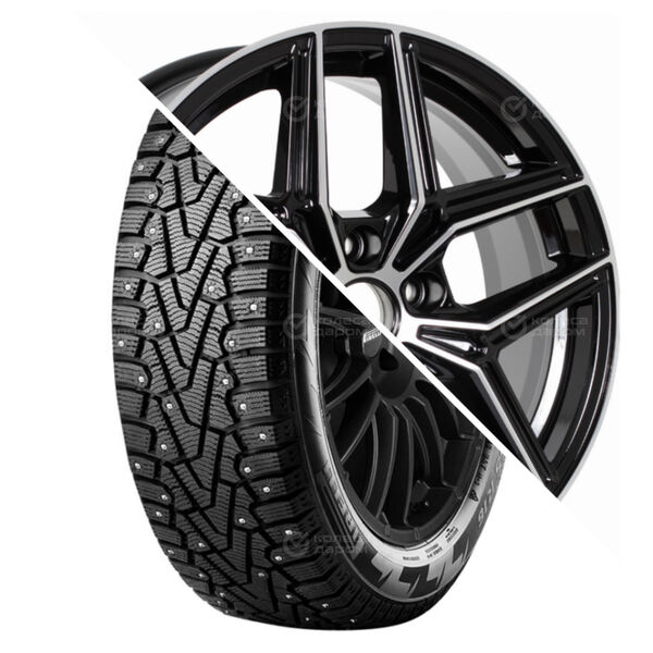 Колесо в сборе Pirelli Winter Ice Zero 225/65 R17 106 T + КиК Юнион 7x17 5x110 ET45 DIA67.1 чёрный с полированной лицевой частью