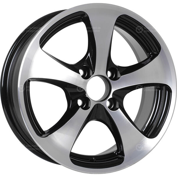 Колесный диск Tech Line 403  5.5xR14 4x98 ET32 DIA58.6 глянцевый черный с полированной лицевой частью