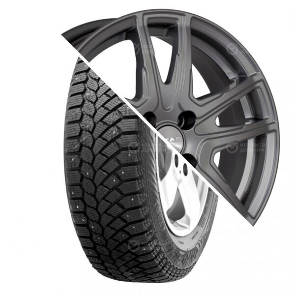 Колесо в сборе Gislaved Nord Frost 200 ID 205/55 R16 94 T + СКАД Сидней 6x16 4x100 ET41 DIA60.1 черно-серый цвет с перламутровыми оттенками