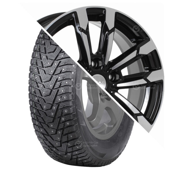 Колесо в сборе Hankook Winter i*Pike RS2 W429 215/55 R16 97 T + СКАД Кения 6.5x16 5x114.3 ET50 DIA66.1 глянцевый черный с полированной лицевой частью