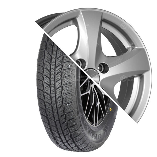 Колесо в сборе Evergreen EW62 185/65 R14 86 T + СКАД Уран-2 5.5x14 4x100 ET35 DIA67.1 серебристый