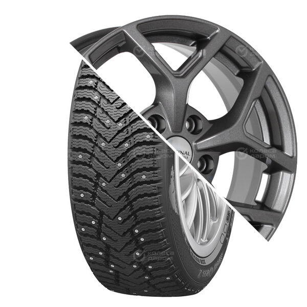 Колесо в сборе Cordiant Snow Cross 2 205/55 R16 94 T + СКАД KL-368 6.5x16 5x114.3 ET40 DIA66.1 темно-серый цвет с перламутровыми оттенками