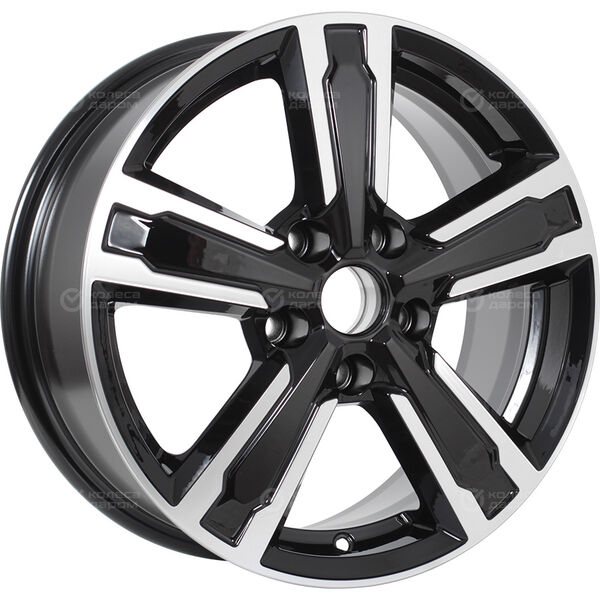 Колесный диск КиК Оклахома  6.5xR16 5x108 ET50 DIA63.35 чёрный с полированной лицевой частью