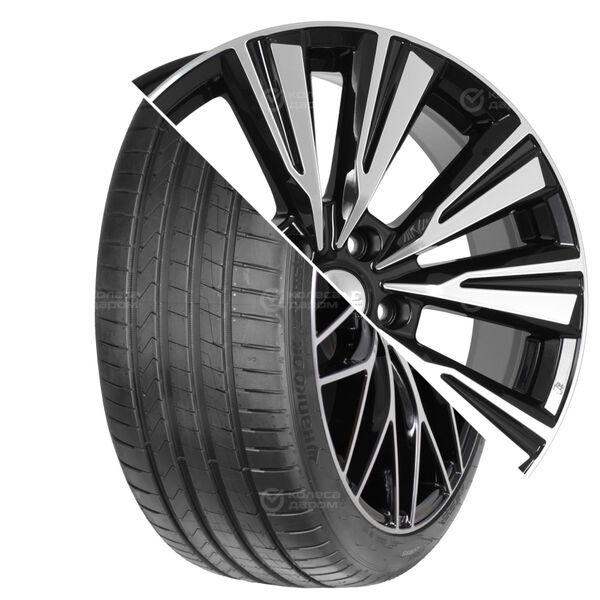 Колесо в сборе Hankook Ventus Prime 4 K135 225/40 R18 92 W + СКАД Линней 7.5x18 5x108 ET50 DIA63.35 черный глянцевый с полированной лицевой поверхностью