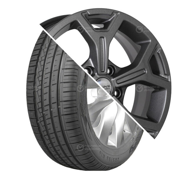 Колесо в сборе Ikon Autograph Eco 3 215/55 R16 97 V + СКАД KL-318 6.5x16 5x114.3 ET50 DIA60.1 темно-серый цвет с перламутровыми оттенками