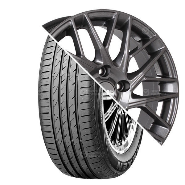 Колесо в сборе Nexen NBlue HD Plus 215/55 R16 93 V + СКАД Сиена 6.5x16 5x114.3 ET45 DIA60.1 темно-серый цвет с перламутровыми оттенками