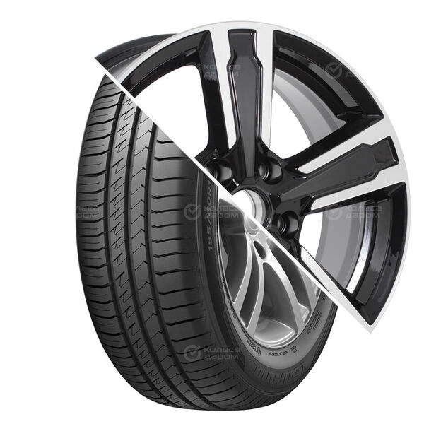 Колесо в сборе Laufenn G FIT EQ LK41 215/65 R16 98 H + КиК Оклахома 6.5x16 5x114.3 ET45 DIA54.1 черный глянцевый с полированными элементами лицевой поверхности