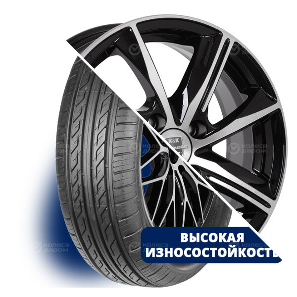 Колесо в сборе Autogreen SportChaser-SC2 215/65 R16 98 H + КиК Арнар 7x16 5x108 ET40 DIA67.1 черный глянцевый с полированными элементами лицевой поверхности