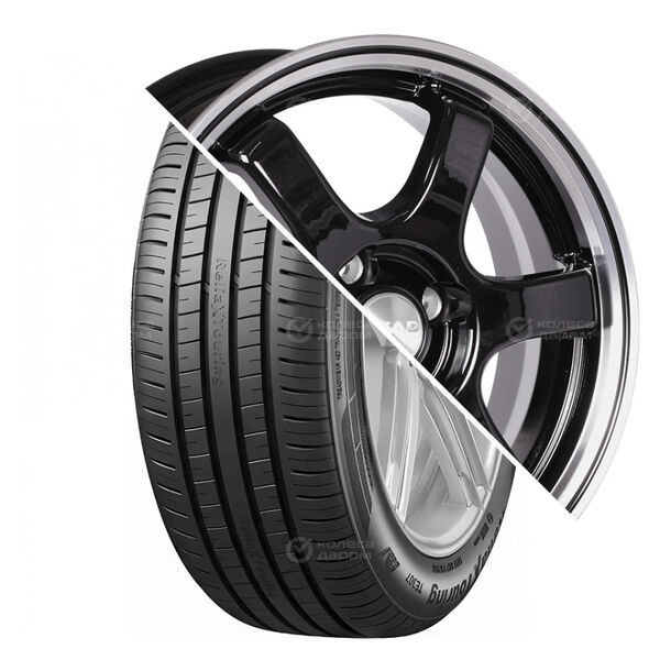 Колесо в сборе Triangle TE307 ReliaX 205/70 R15 96 H + СКАД Киото 6x15 4x100 ET40 DIA60.1 чёрный глянцевый с полированным ободом