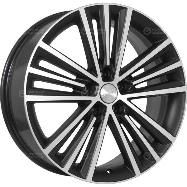 Колесный диск СКАД Манчестер  7.5xR19 5x114.3 ET45 DIA66.1 черный матовый с полированным элементом