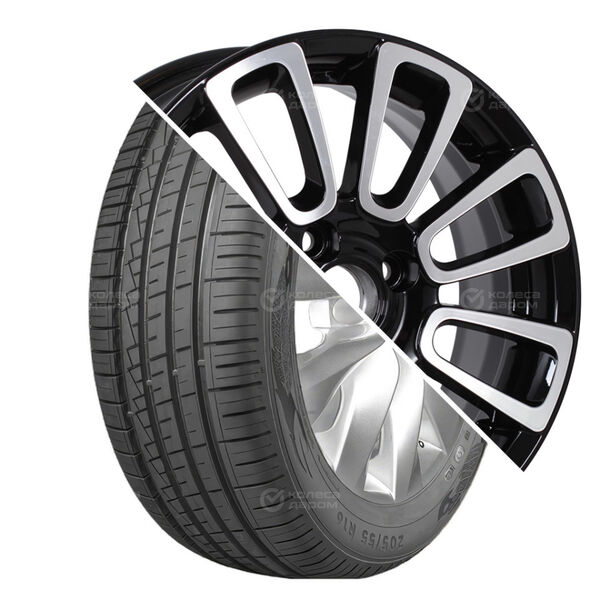 Колесо в сборе Ikon Autograph Eco 3 195/65 R15 95 H + КиК Неман 6x15 4x100 ET39 DIA56.6 черный глянцевый с полированными элементами лицевой поверхности