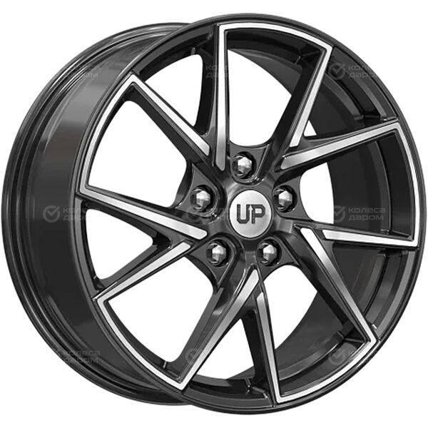 Колесный диск WUP Up105  7xR17 5x114.3 ET40 DIA67.1 черный глянцевый с полированными элементами лицевой поверхности