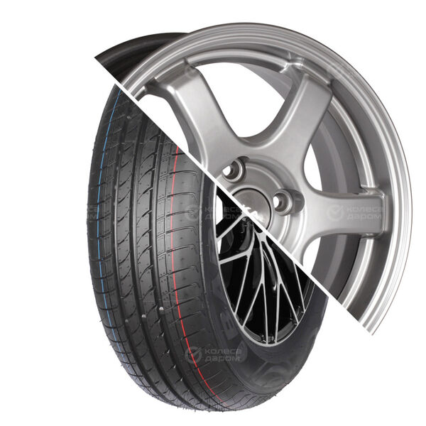 Колесо в сборе Bars UZ200 195/65 R15 91 H + СКАД Киото 6x15 4x100 ET40 DIA60.1 серебристый