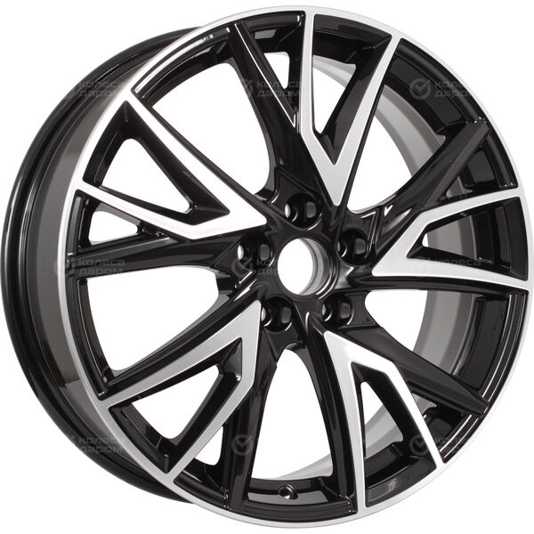 Колесный диск КиК Кайлас  6.5xR18 5x114.3 ET40 DIA66.1 черный глянцевый с полированными элементами лицевой поверхности