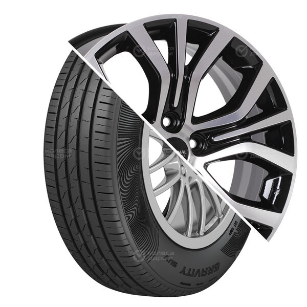 Колесо в сборе Cordiant Gravity SUV 225/60 R18 104 H + СКАД KL-293 7x18 5x114.3 ET35 DIA67.1 черный глянцевый с полированной лицевой поверхностью