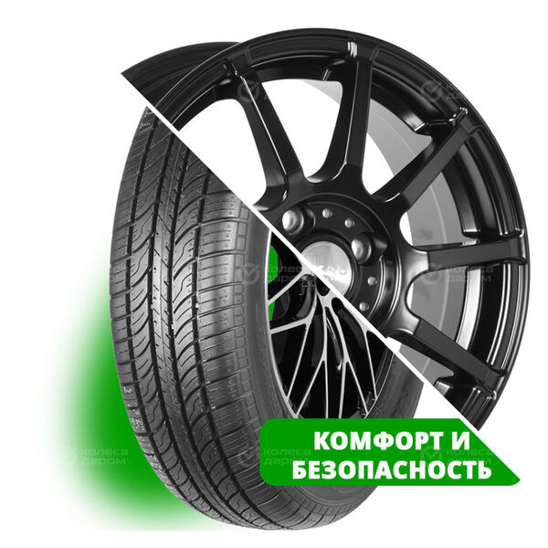 Колесо в сборе Evergreen EH22 205/70 R15 96 T + СКАД Акита 6x15 4x98 ET35 DIA58.6 черный матовый