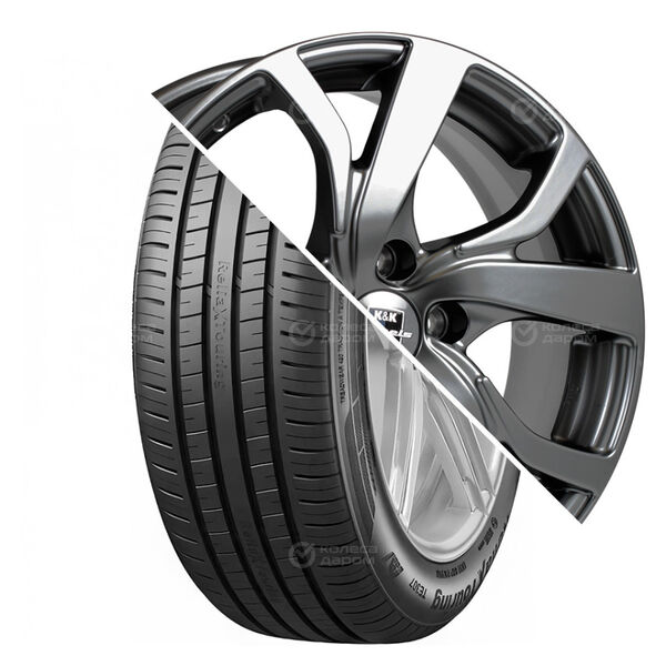 Колесо в сборе Triangle TE307 ReliaX 215/60 R16 99 V + КиК Палермо-оригинал 6.5x16 5x114.3 ET43 DIA67.1 насыщенный темно-серый полностью полированный