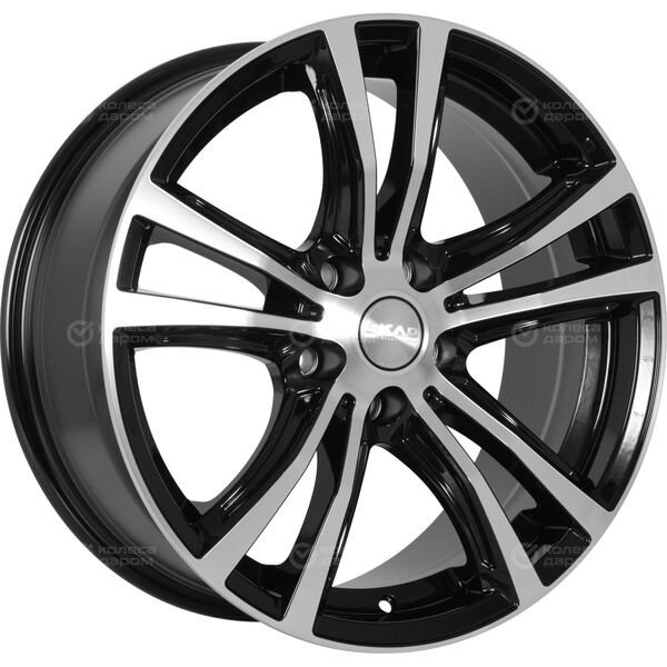Колесный диск СКАД Мюнхен  8xR18 5x114.3 ET45 DIA67.1 черный глянцевый с полированной лицевой поверхностью