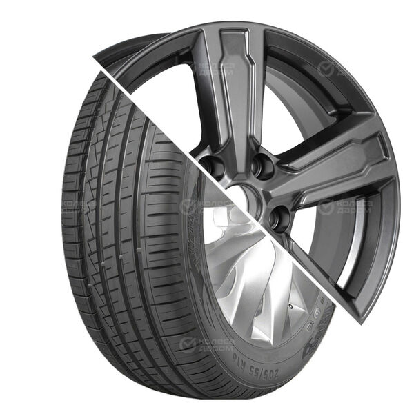Колесо в сборе Ikon Autograph Eco 3 205/60 R16 96 V + КиК Оклахома 6.5x16 5x108 ET50 DIA63.35 насыщенный темно-серый полностью полированный