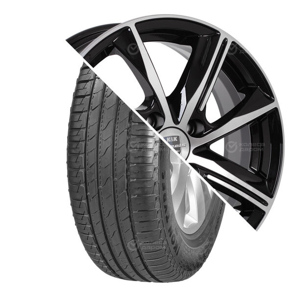 Колесо в сборе Ikon Character Aqua SUV (Nordman S2 SUV) 215/65 R16 98 H + КиК Арнар 7x16 5x108 ET40 DIA67.1 черный глянцевый с полированными элементами лицевой поверхности