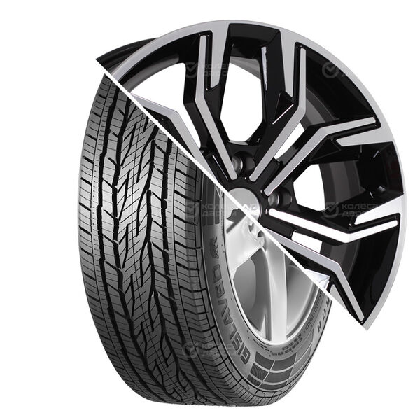 Колесо в сборе Gislaved Terra Control 225/65 R17 102 H + СКАД Амиата 7x17 5x108 ET45 DIA60.1 черный глянцевый с полированной лицевой поверхностью