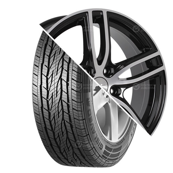 Колесо в сборе Gislaved Terra Control 225/65 R17 102 H + СКАД БРАЙТОН 7x17 5x114.3 ET45 DIA66.1 черный глянцевый с полированной лицевой поверхностью