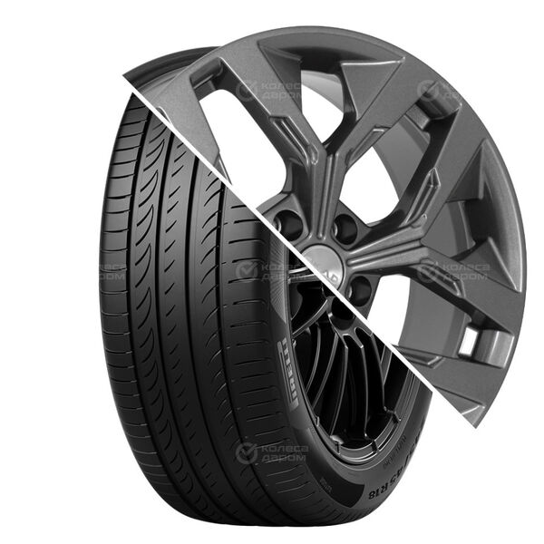 Колесо в сборе Pirelli Powergy 225/40 R18 92 Y + СКАД Ламберт 7.5x18 5x108 ET50 DIA63.35 темно-серый цвет с перламутровыми оттенками