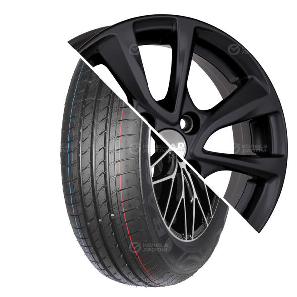 Колесо в сборе Bars UZ200 185/65 R14 86 H + СКАД Ницца 5.5x14 4x98 ET35 DIA58.6 черный матовый