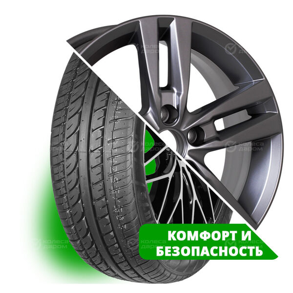 Колесо в сборе Evergreen EU72 205/55 R16 91 W + КиК Rassvet 6.5x16 5x108 ET50 DIA63.35 темно-серебристый
