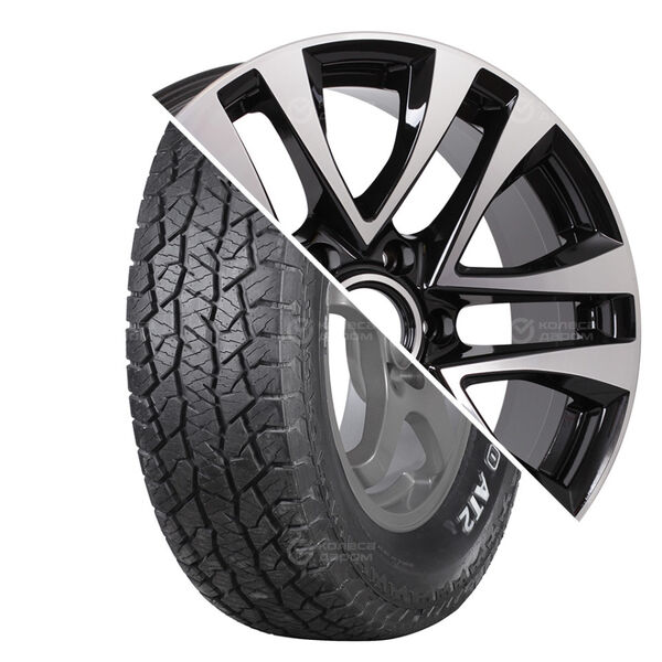 Колесо в сборе Hankook Dynapro AT2 RF11 265/60 R18 114 T + NEO 832 7.5x18 6x139.7 ET25 DIA106.1 глянцевый черный с полированной лицевой частью