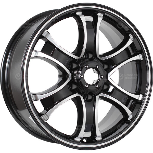 Колесный диск КиК Балеар-оригинал (КС727)  7.5xR18 6x139.7 ET25 DIA106.1 черный глянцевый с полированными элементами лицевой поверхности