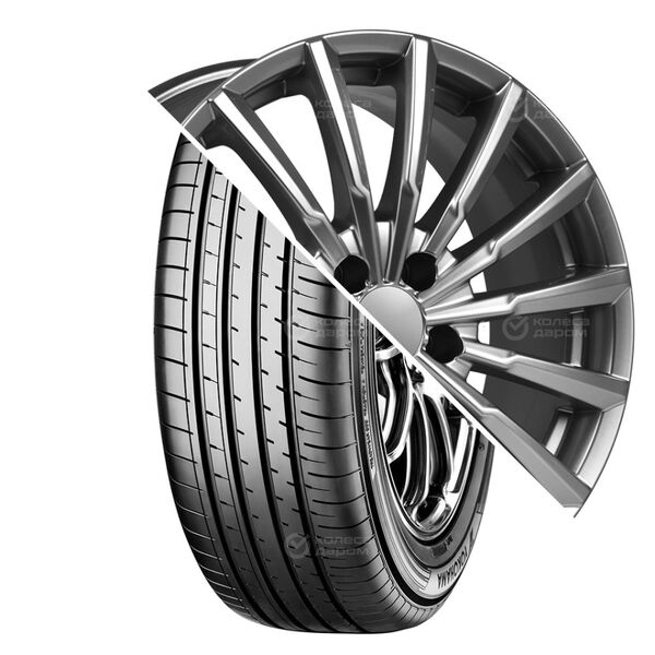 Колесо в сборе Yokohama BluEarth AE61 225/60 R17 99 V + КиК Акцент 7x17 5x114.3 ET48 DIA67.1 темно-серебристый