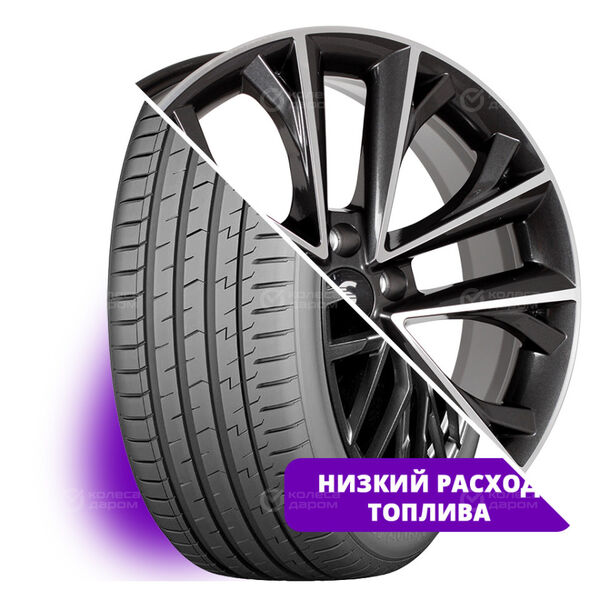 Колесо в сборе Atlander LanderXsport ATL36 215/55 R18 99 W + СКАД Premium Series КР012 (18_Qashqai) 7x18 5x114.3 ET40 DIA66.1 глянцевый черный с полированной лицевой частью